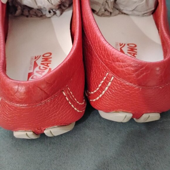LEATHER SLIP ON SHOE LOAFERS -12- FERRAGAMO RED-FERRAGAMO SALVATORE MS 46472 EE - Picture 5 of 10
